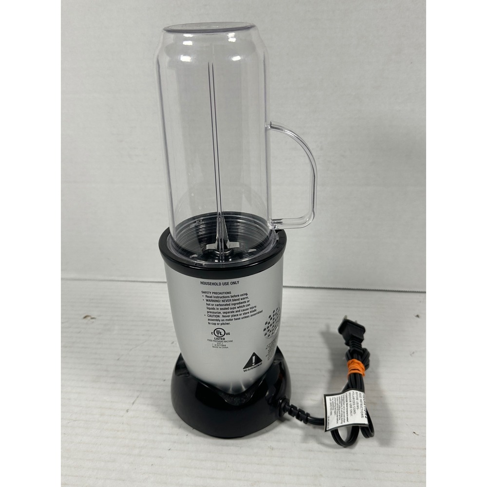 Magic Bullet Personal Blender Silver Black MB-WL076C-02 with Tall Handle Cup - Picture 4 of 12